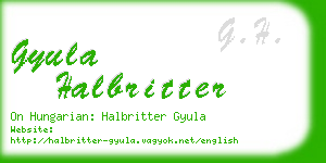 gyula halbritter business card